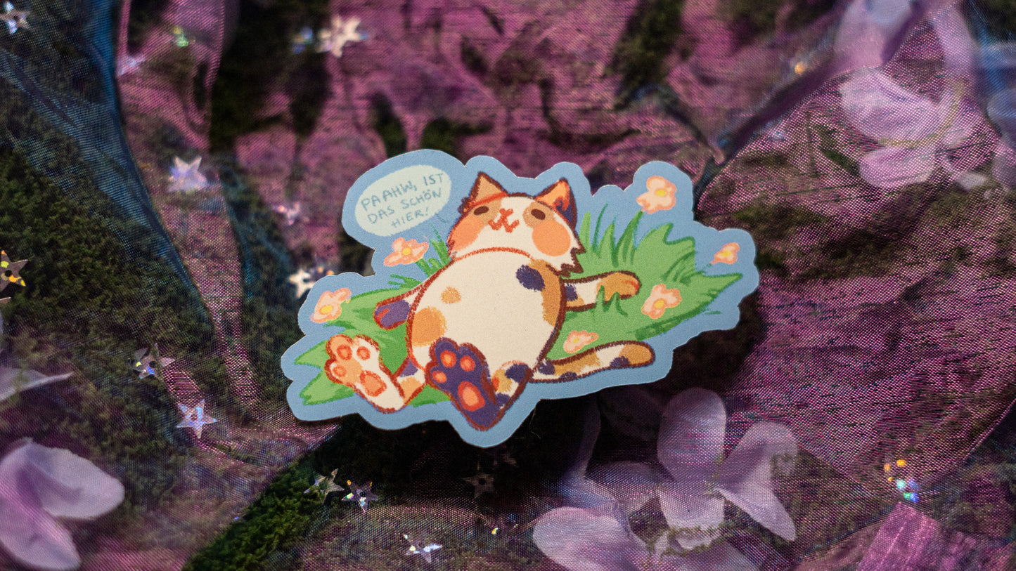 "Paaw, ist das schön hier" | CAT STICKER